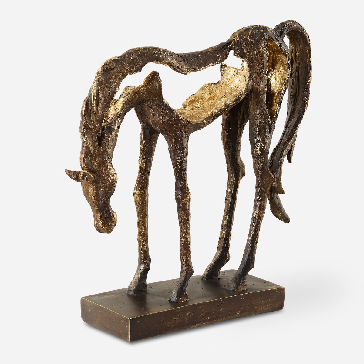 Openly Grazing Horse Sculpture, Decorative by Uttermost, 13" width x 13" height x 3.75" depth View 1