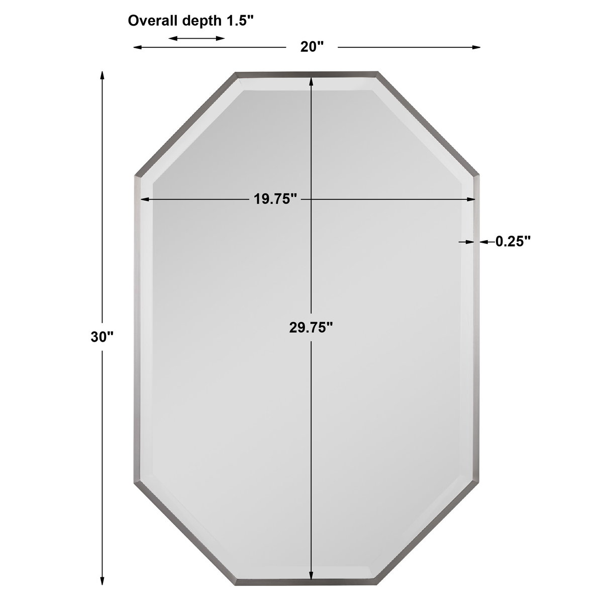 Stuartson Octagon Vanity Mirror, by Uttermost, 1'8" width x 2'6" height x 1.5" depth View 3