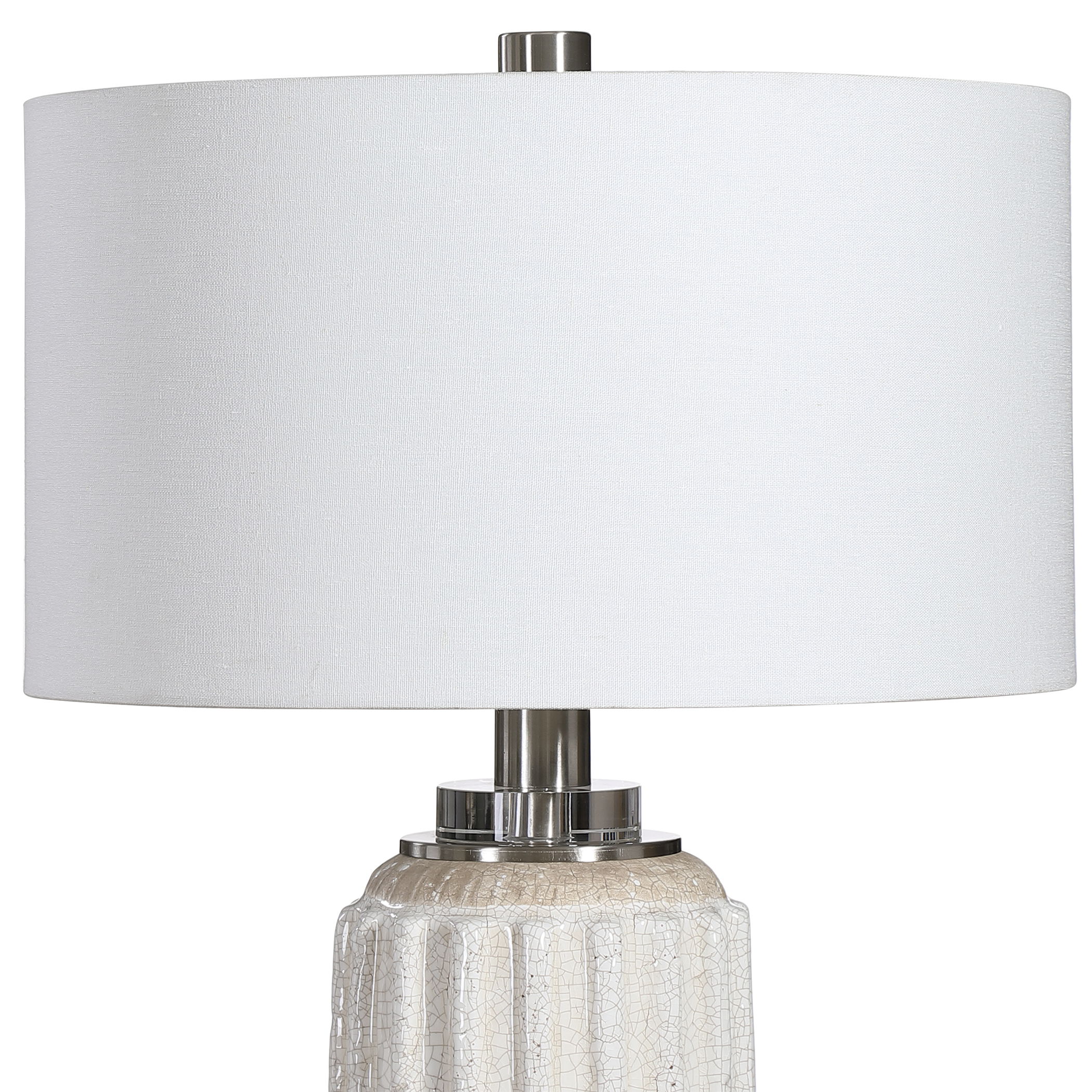 Azariah White Crackle Table Lamp large image 