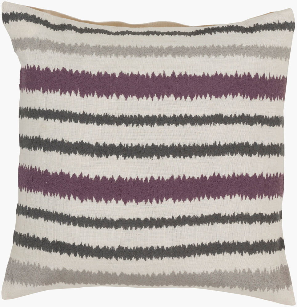 Ikat Stripe Accent Pillow, Decorative Pillow by Surya, 22" length x 22" width