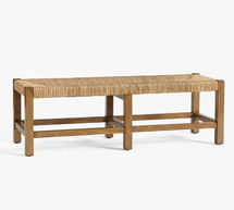 Online Designer Bedroom Malibu Woven Backless Bench, Honey, 52"L