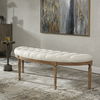 Leggett Tufted White Bench thumbnail 1