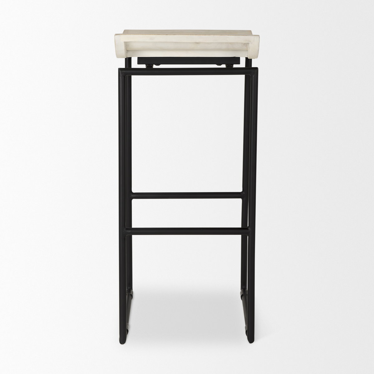 Givens Backless 32in Seat Bar Stool | Natural Wood with Black Metal, Counter & Bar Stool by Mercana, 14.1" length x 15.8" width x 32" height View 5