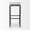 Givens Backless 32in Seat Bar Stool | Natural Wood with Black Metal, Counter & Bar Stool by Mercana, 14.1" length x 15.8" width x 32" height thumbnail 5
