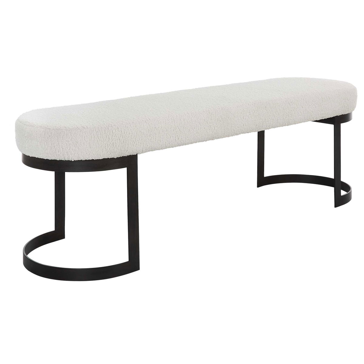 Infinity Black Bench, Benche by Uttermost, 60" width x 19" height x 16.25" depth View 5