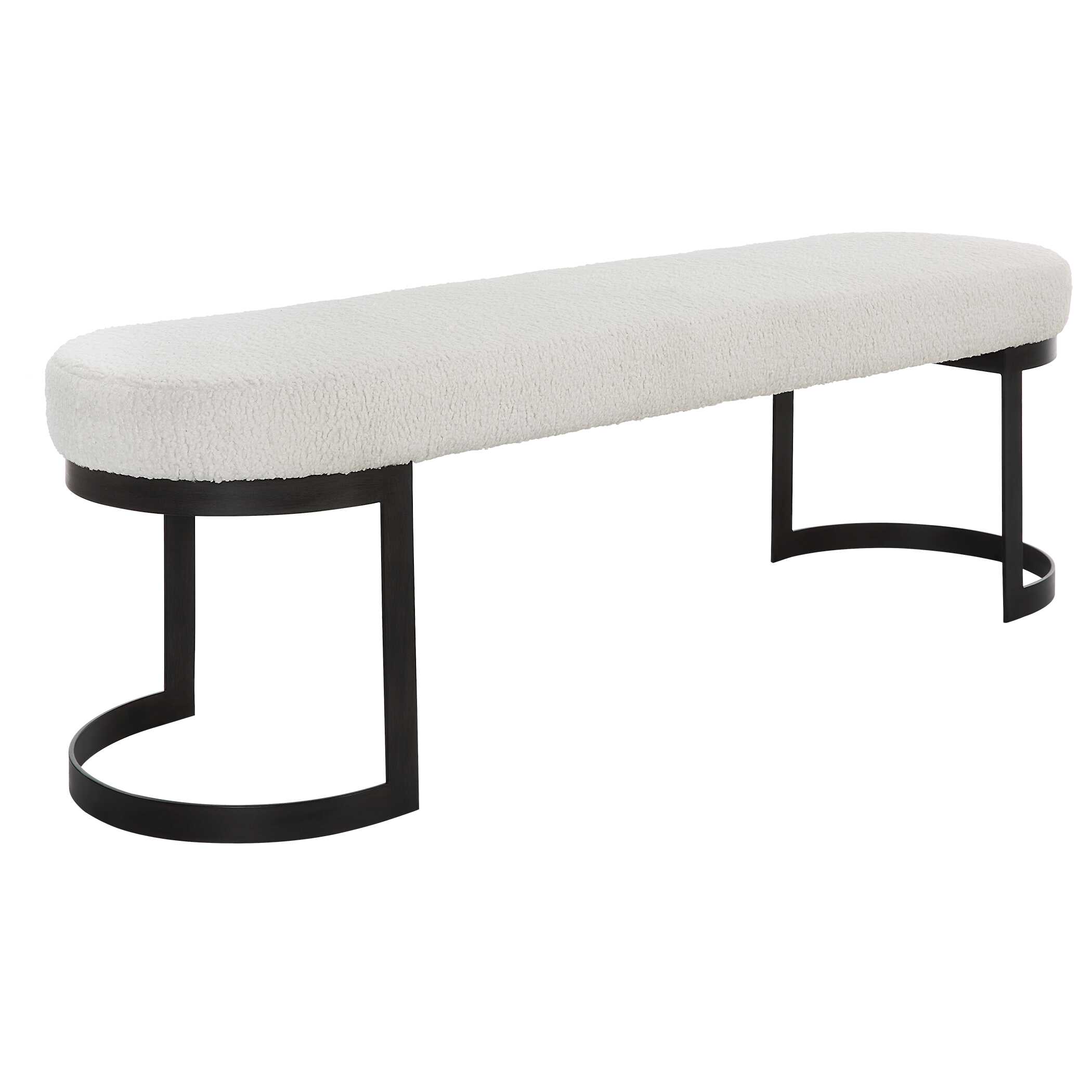 Infinity Black Bench, Furniture by Uttermost, 60" width x 19" height x 16.25" depth View 5