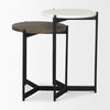 Larkin Marble & Dark Brown Wood Tabletop Nesting End/Side Tables, Side & End Table by Mercana, 16" length x 16" width x 24" height thumbnail 4