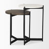 Larkin Marble & Dark Brown Wood Tabletop Nesting End/Side Tables thumbnail 2