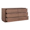 Round Off Dresser Walnut Brown, by Moe's Home, 60" width x 30" height x 19" depth thumbnail 3