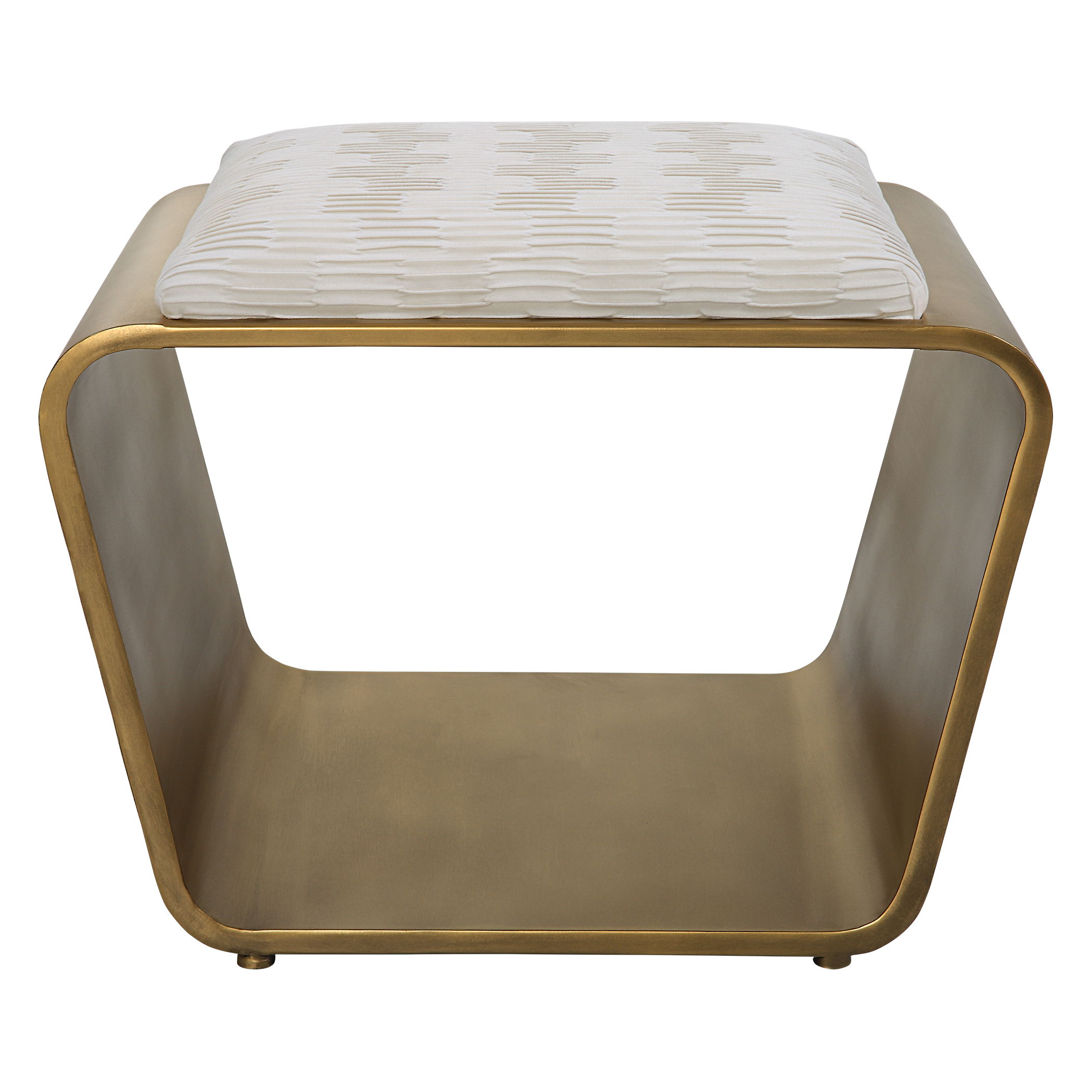 Hoop Small Gold Bench, Furniture by Uttermost, 23.75" width x 19.25" height x 15.75" depth View 1
