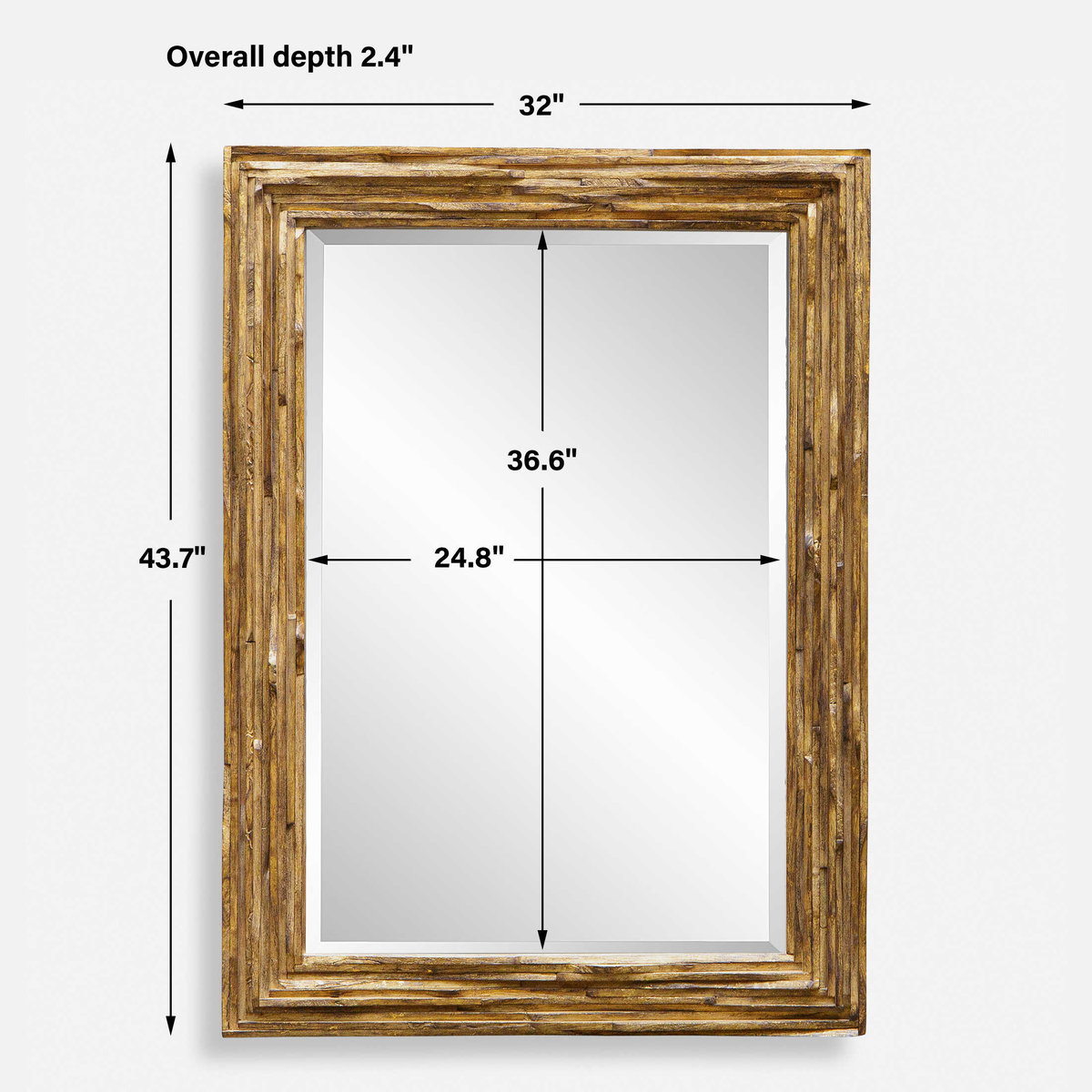 OVERLAP MIRROR, by Uttermost, 32" width x 43.7" height x 2.4" depth View 3