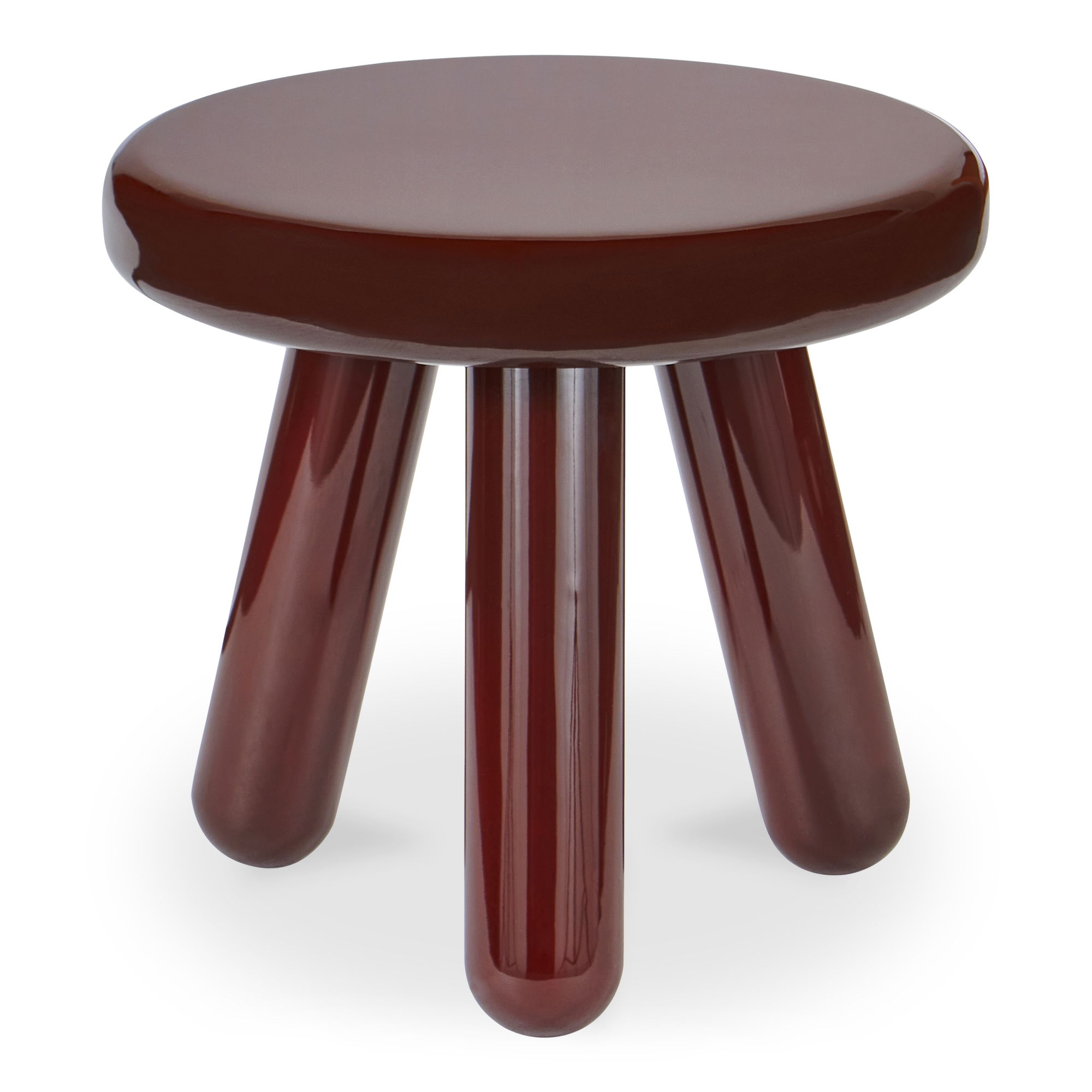 Joy Accent Table Deep Red Lacquer, Side & End Table by Moe's Home, 19" width x 18" height x 19" depth View 2