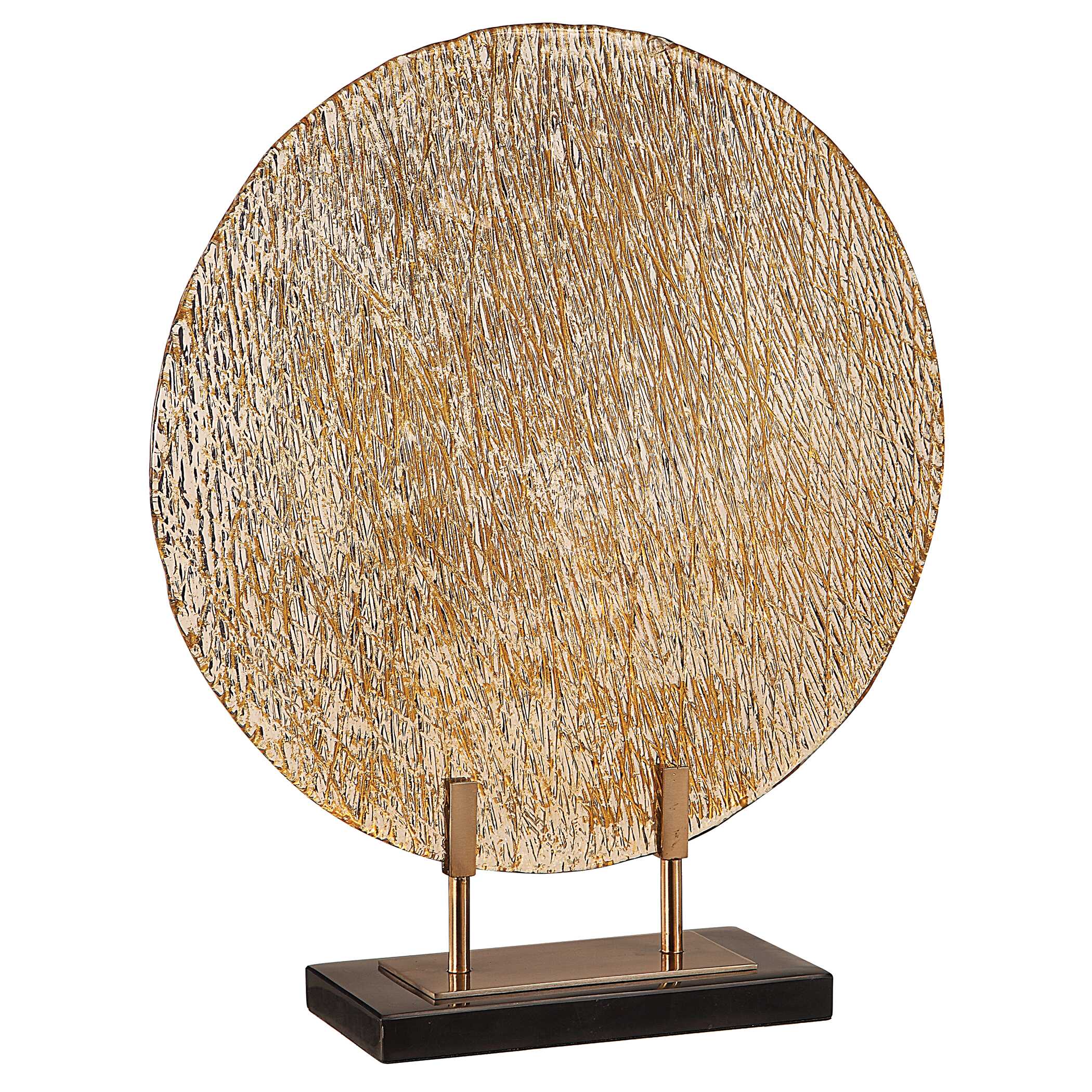 Layan Art Glass Charger, Decorative by Uttermost, 17.5" width x 21" height x 5" depth View 3
