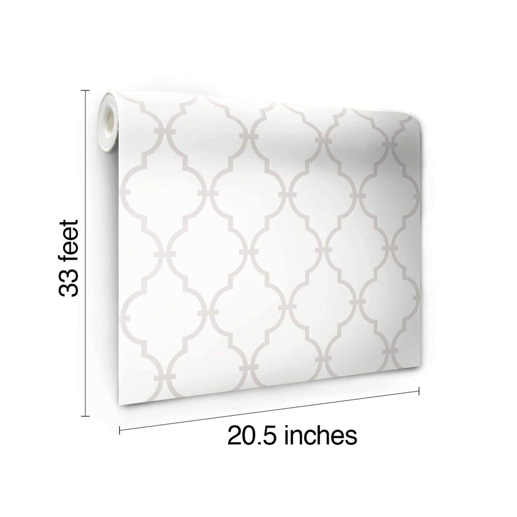 Graphic Trellis White & Soft Grey Wallpaper large image 