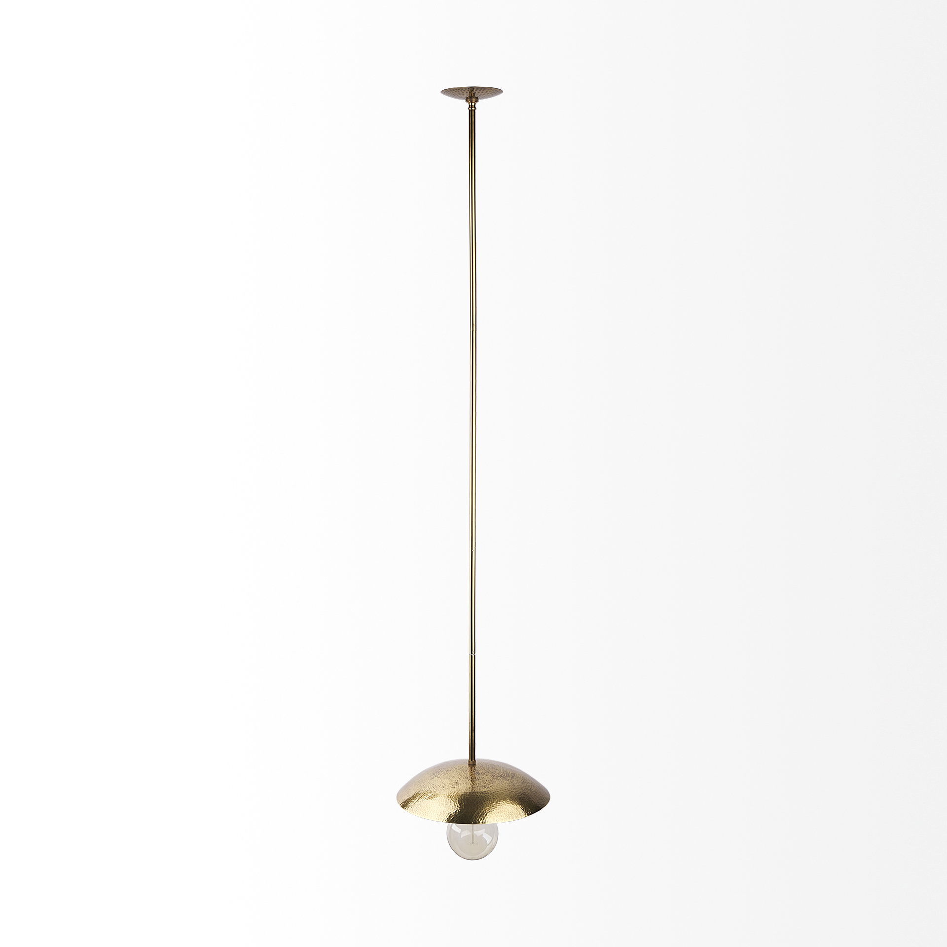 Garnet 13L x 13W Gold Hammered Metal Pendant Light, by Mercana, 14.5" length x 14.5" width x 3.25" height View 3