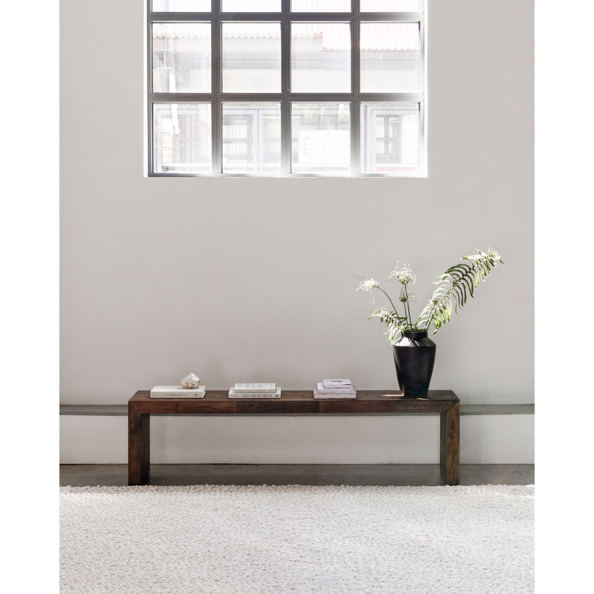 Vintage Large Bench Light Brown, Benche by Moe's Home, 71" width x 18" height x 15" depth View 8