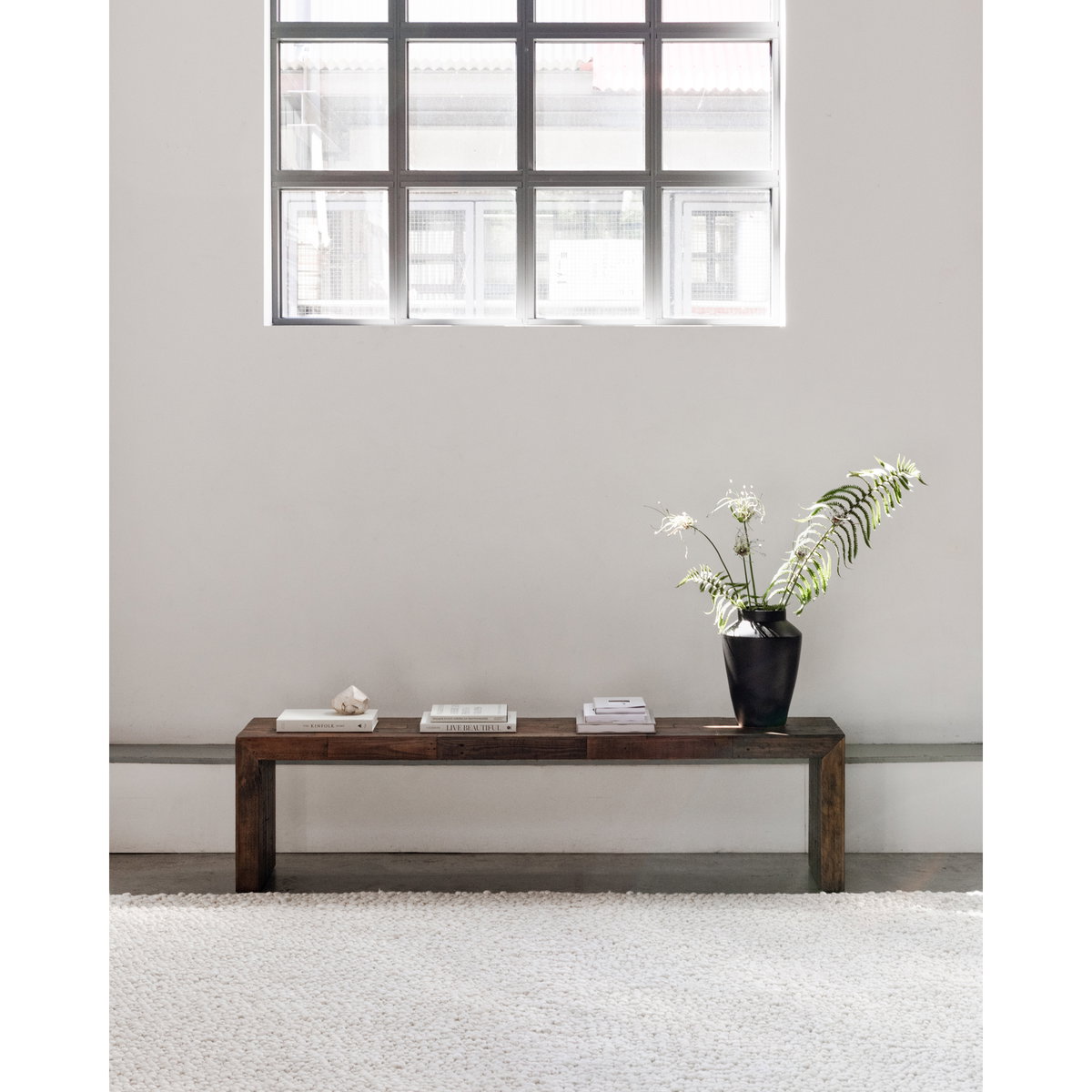 Vintage Large Bench Light Brown, Benche by Moe's Home, 71" width x 18" height x 15" depth View 8