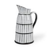 Lome Large White/Black Patterned Ceramic Water Pitcher, Decorative Jar by Mercana, 9.1" length x 6.9" width x 13.4" height thumbnail 1