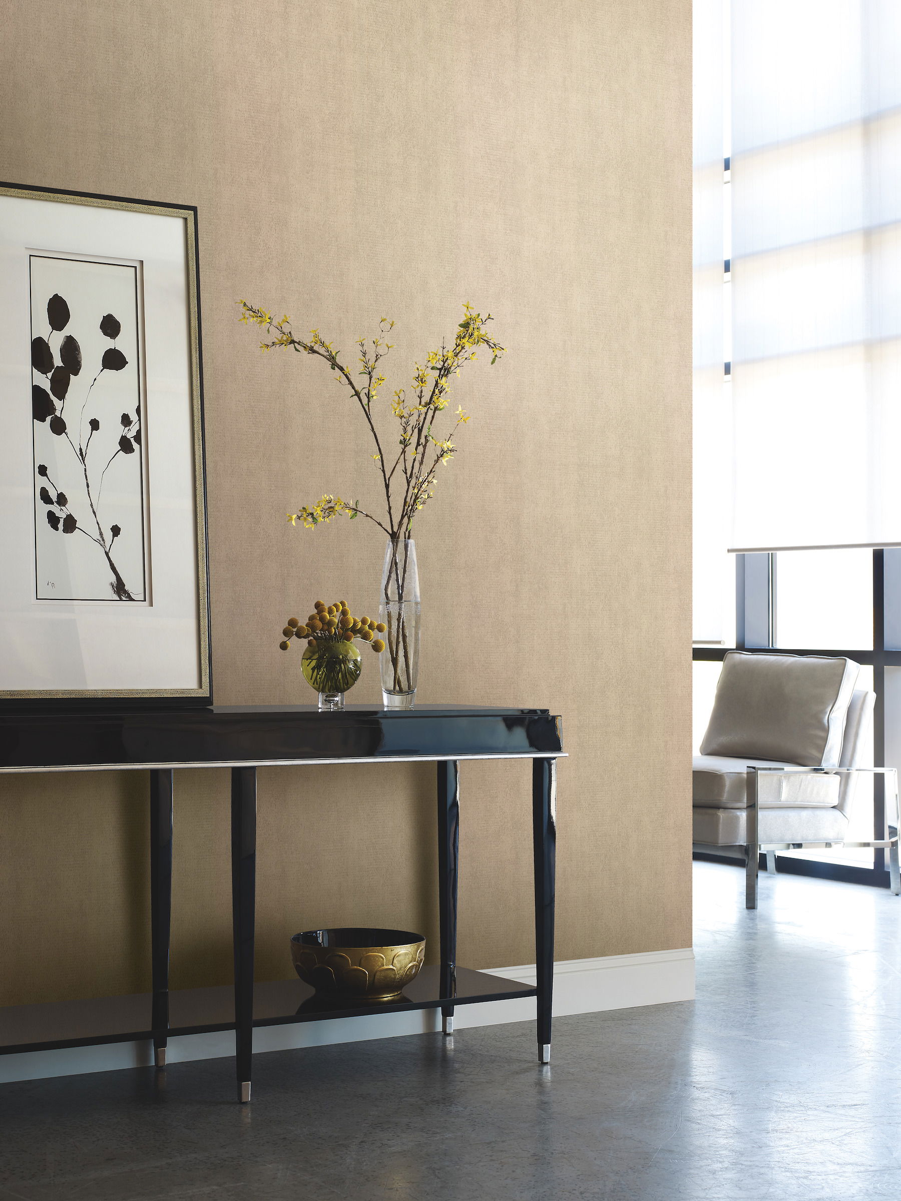 Mirage Sand Metallic Wallpaper, by York Wall, 34'6" length x 2'3.56" width x 0.02" depth View 3