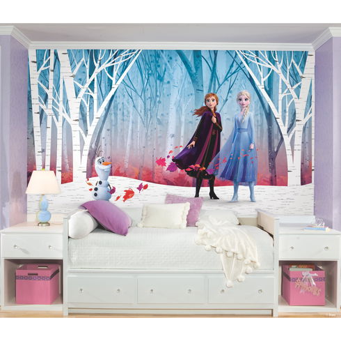 Frozen Woodland Tree Blue Peel & Stick Wall Mural