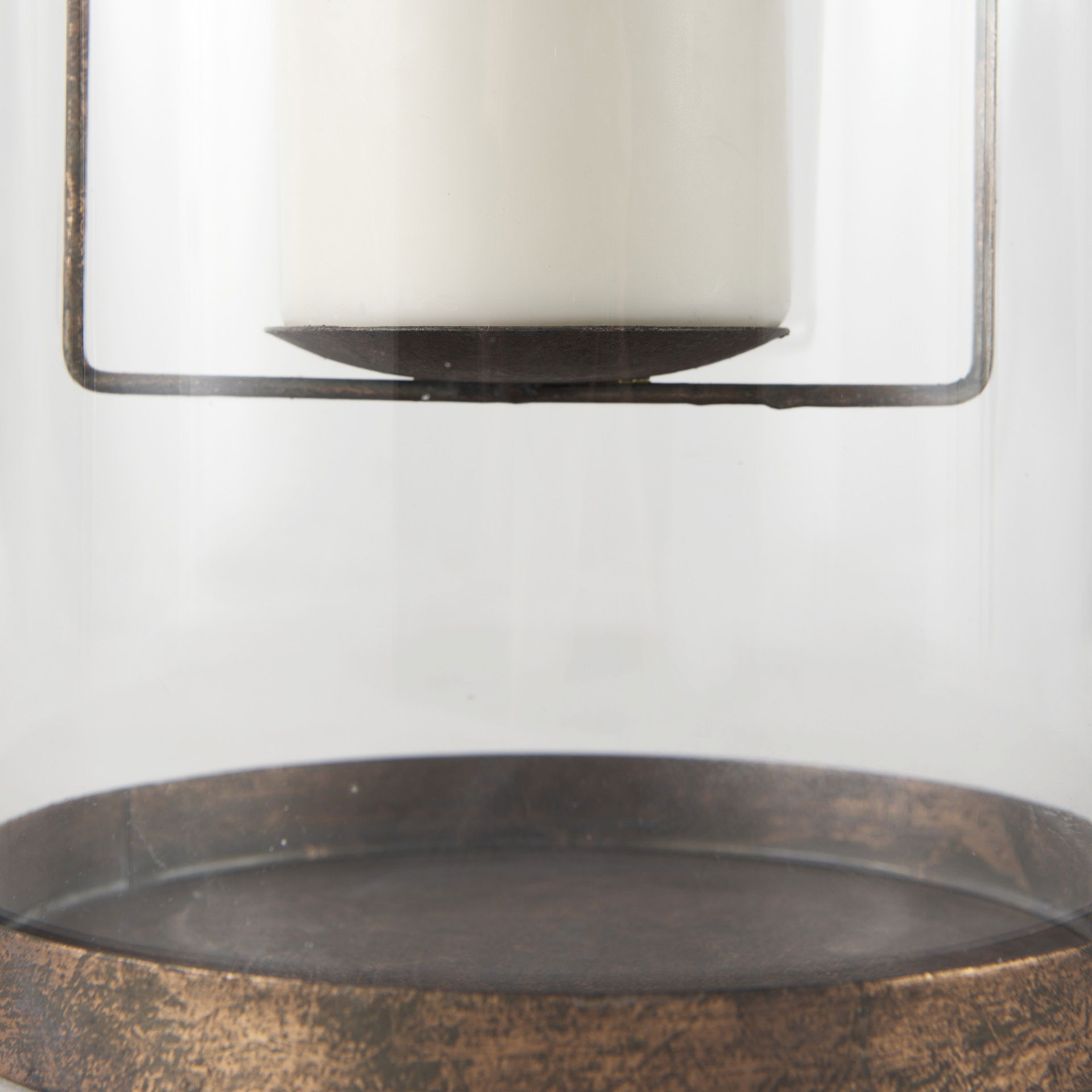 McClure Small Copper Suspended Table Candle Holder, Candles & Candle Holder by Mercana, 4.92" length x 4.92" width x 12.01" height View 8