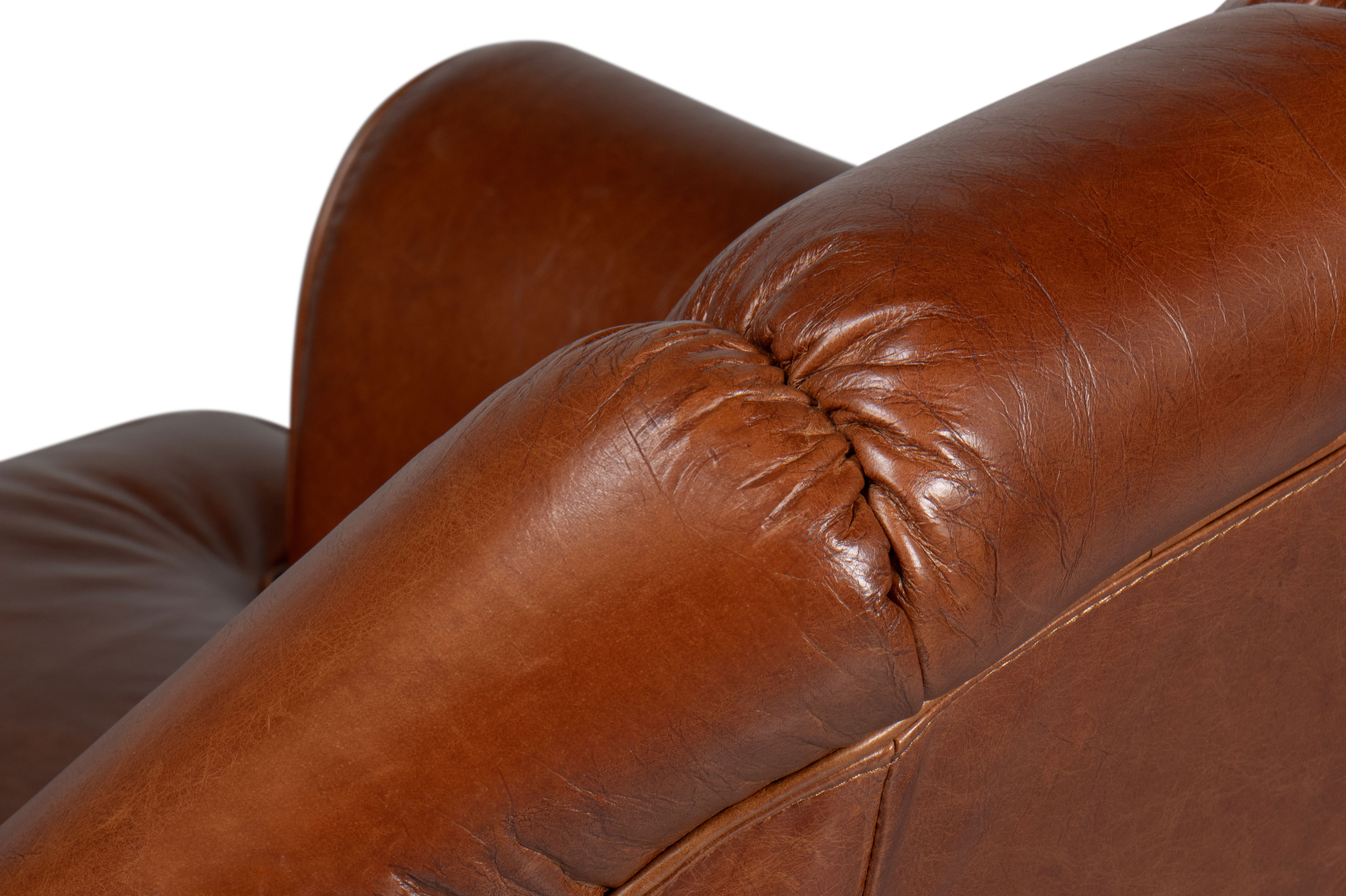 Scoth Swivel Chair In Distilled Leather, Seating by Sarreid, 35" length x 39" width x 35" height View 8