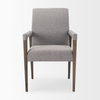 Palisades Curved Back Dining Side Chair | Grey Fabric with Brown Wood, Dining Chair by Mercana, 23.75" length x 28" width x 36" height thumbnail 6
