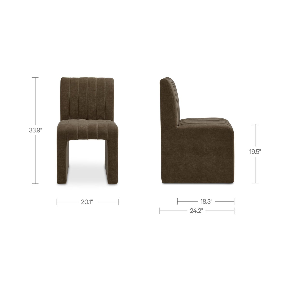Sally Dining Chair Cedar Green, by Moe's Home, 20.1" width x 33.9" height x 24.2" depth View 9