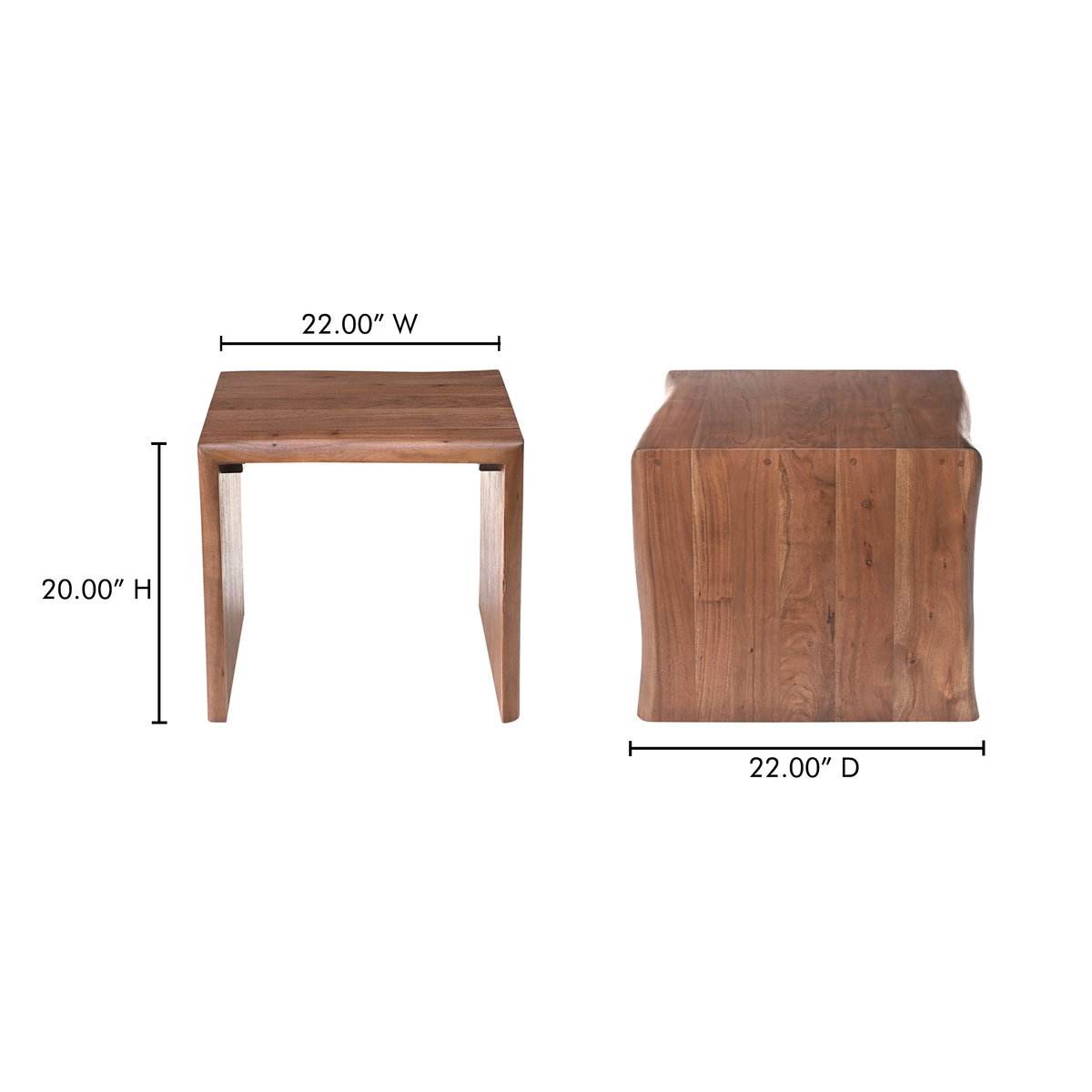 Tyrell Side Table Natural Brown, Side & End Table by Moe's Home, 22" width x 20" height x 22" depth View 8