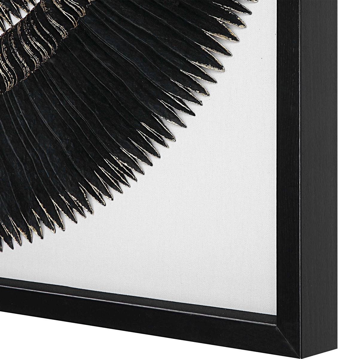 Sandara Black And Gold Shadow Box, Art by Uttermost, 39.37" width x 39.37" height x 2.5" depth View 7