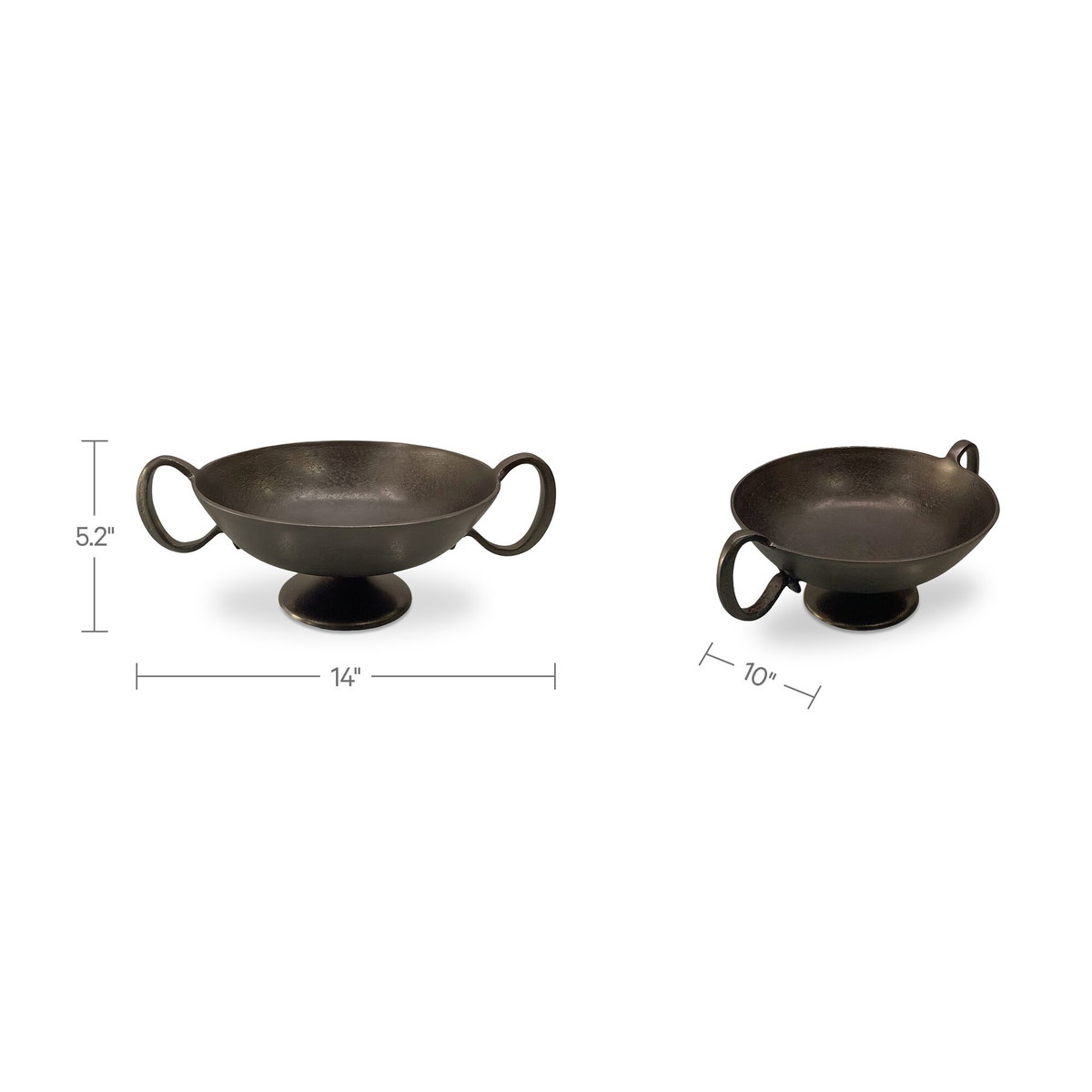 Floris Decorative Bowl Antique Brass Cast Aluminum, by Moe's Home, 14" width x 5.25" height x 10" depth View 6