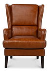 Elite Wing Lounge Chair, Vintage Havana, Seating by Sarreid, 28" length x 36" width x 40" height thumbnail 2