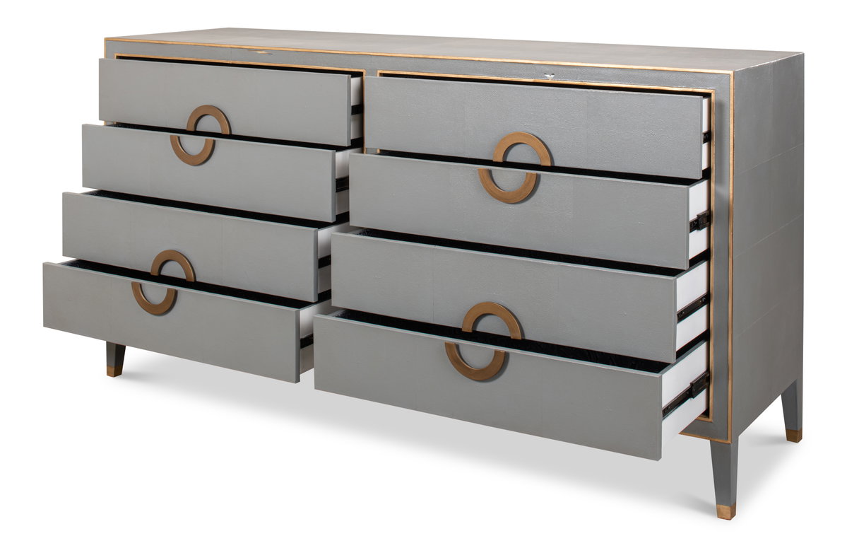 Gabriella Chest Of Drawers  Storm Grey, by Sarreid, 1'10" length x 6'4" width x 3'4" height View 6