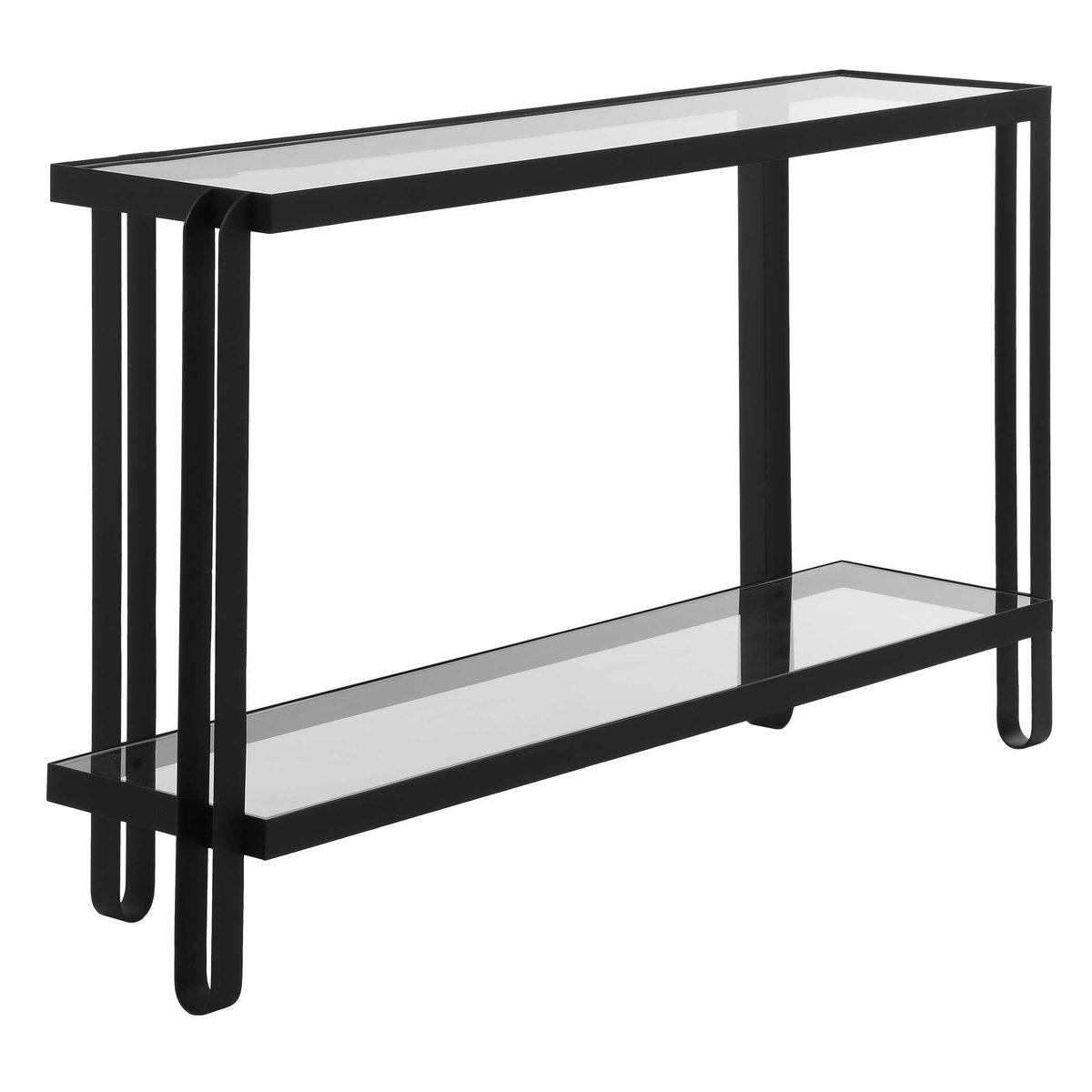Shadow Black Iron Console Table, by Uttermost, 55.25" width x 32.25" height x 13.62" depth View 5