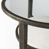 Felicity 15.8L X 15.8W X 22.5H Glass Top with White Marble Shelf and Antique Gold Base End/Side Table thumbnail 8