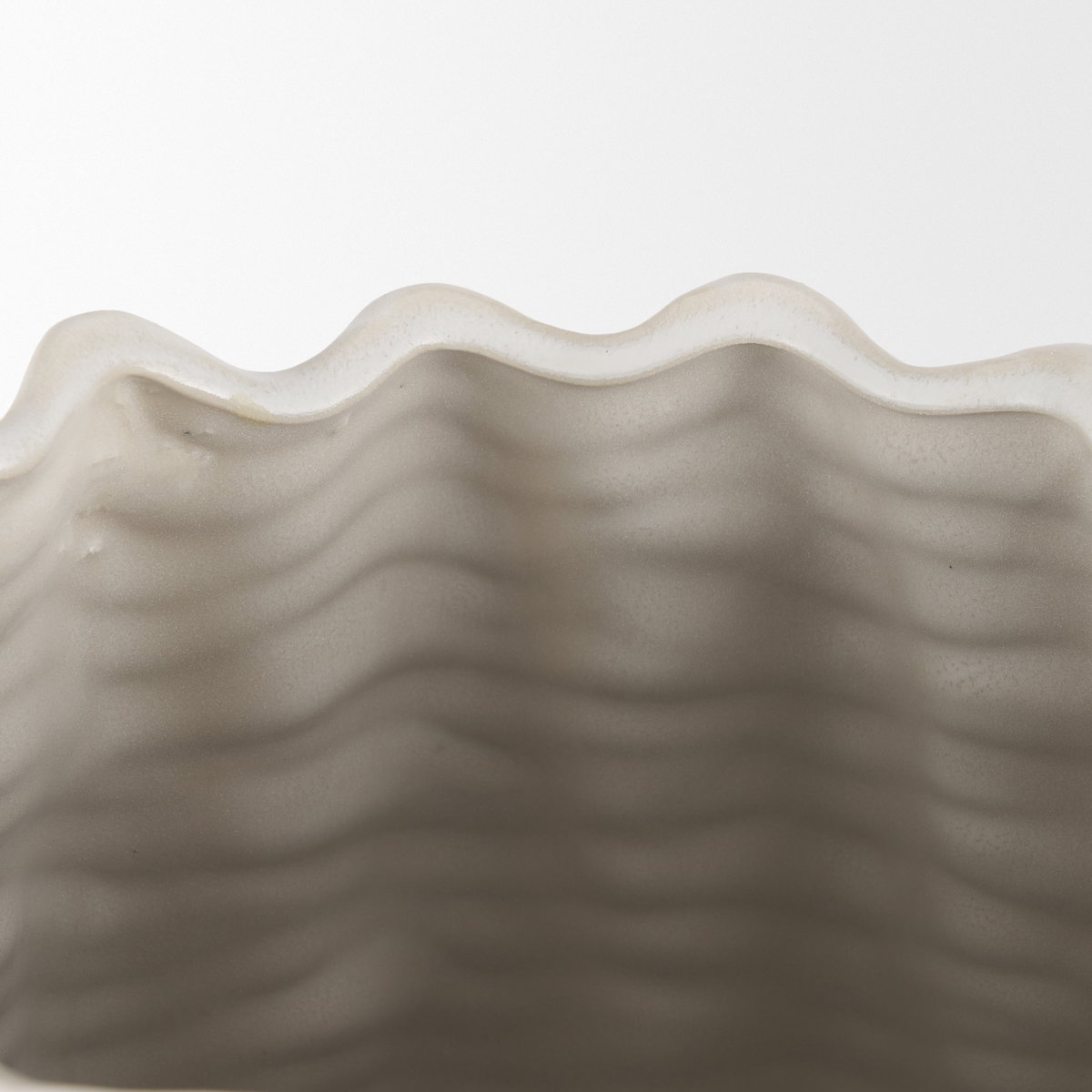 Velia Tall Seashell Sculptural Cream Glazed Ceramic Vase, by Mercana, 12.5" length x 12.5" width x 24" height View 5
