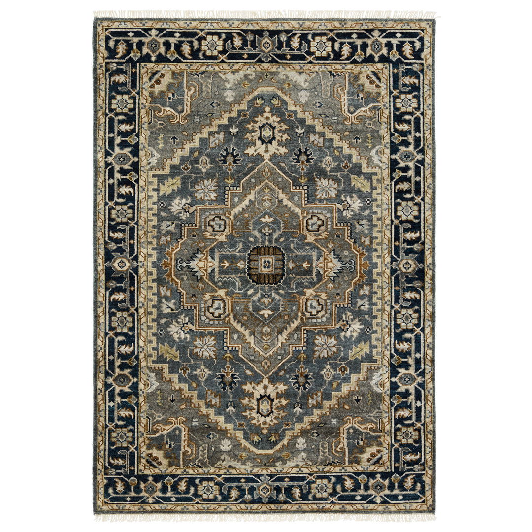 Jaipur Living Andrews Handknotted Medallion Gray Brown Area Rug large image 