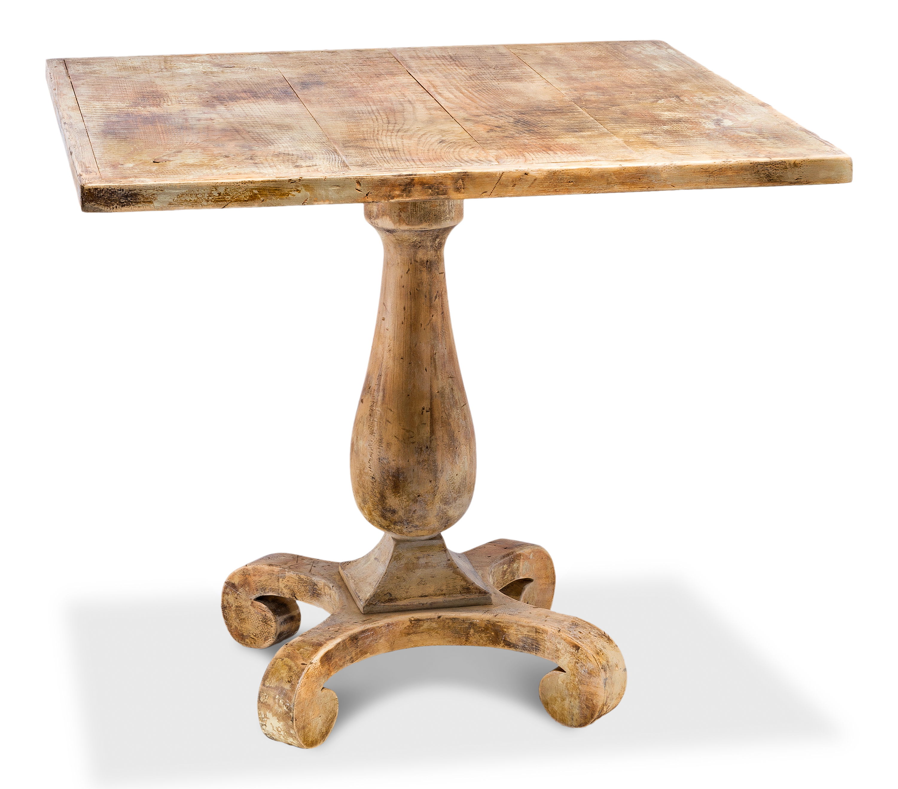 Bistro Table, Antique Oak, Game Table by Sarreid, 33" length x 33" width x 29" height View 1