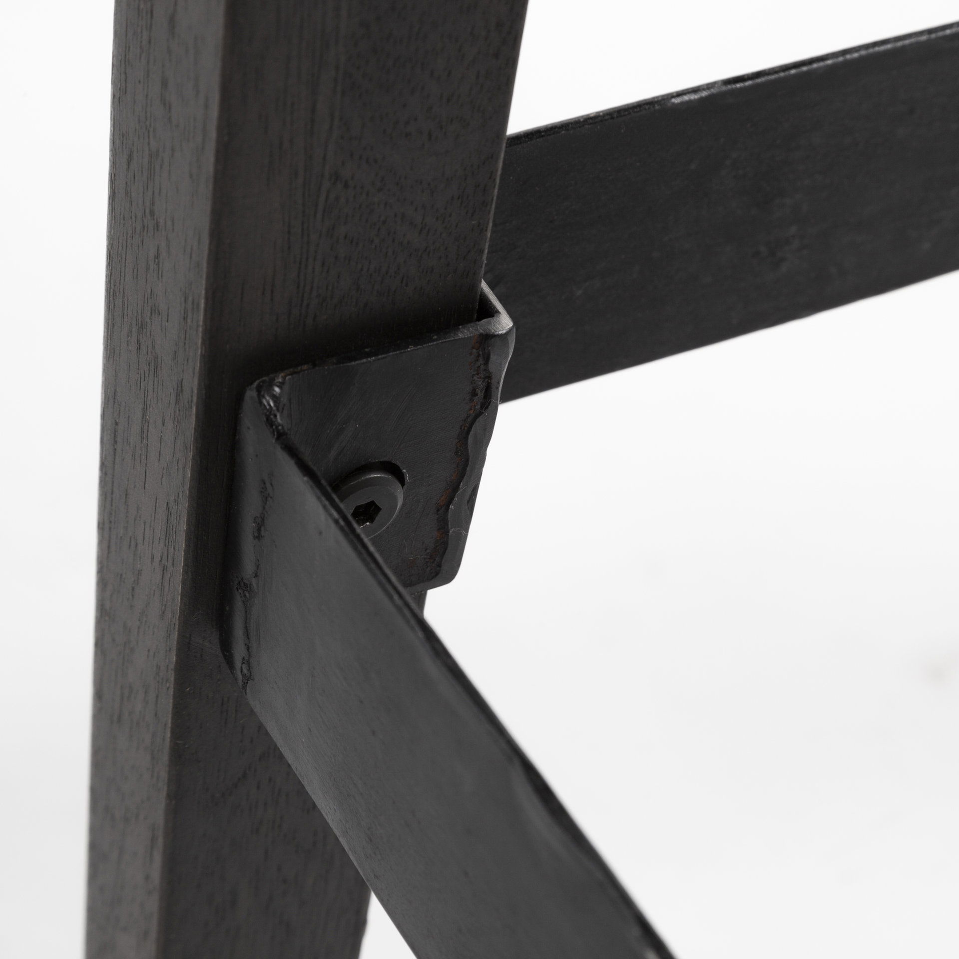 Nell 30' Seat Height Black Metal Seat & Foot Rest With Black Wood Legs Stool, Counter & Bar Stool by Mercana, 18" length x 15" width x 30" height View 12