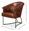 Nagel Distilled Leather Chair,Brown, Seating by Sarreid, 30" length x 33" width x 2" height thumbnail 13