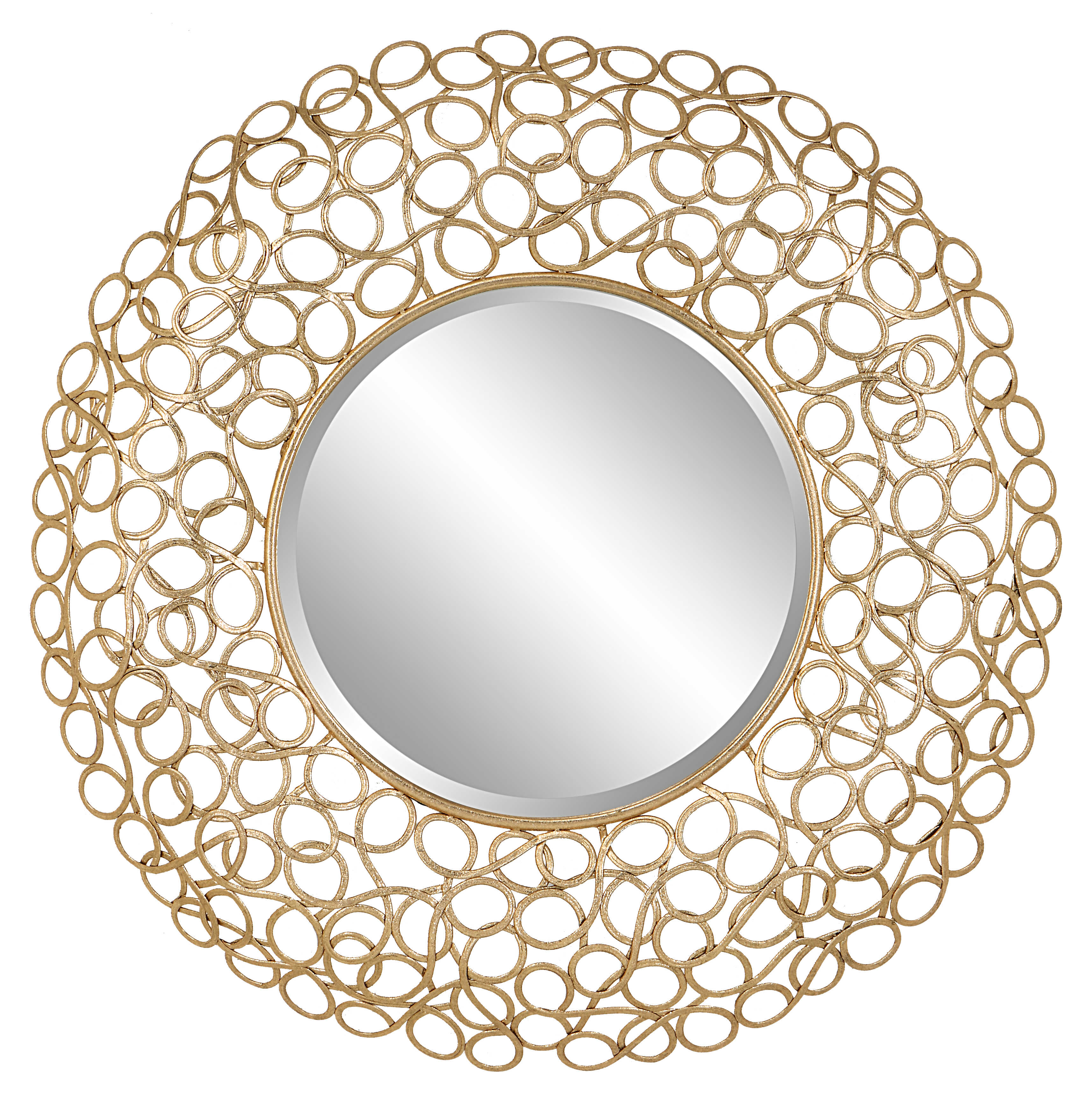 Swirl Round Gold Mirror large image 