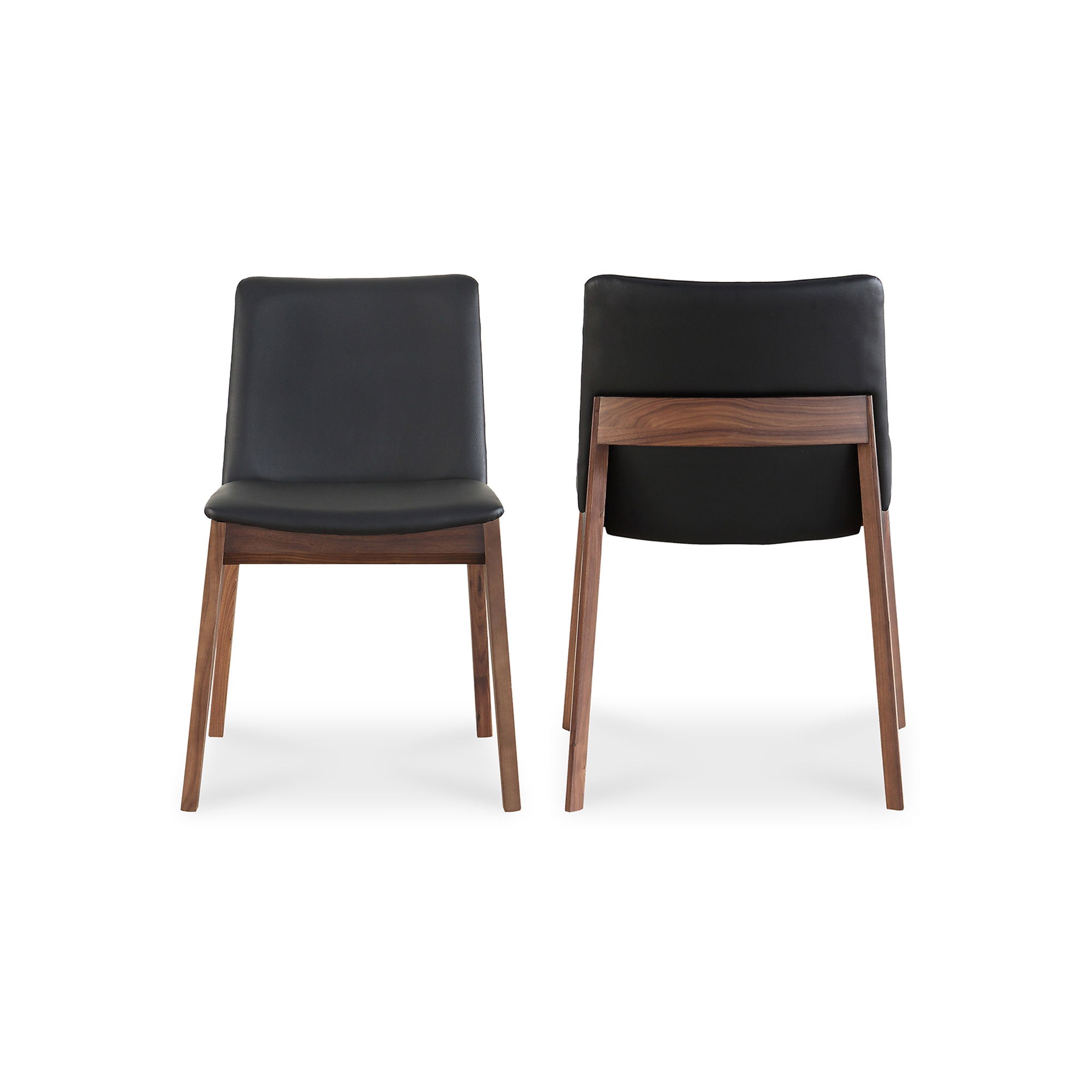 Deco Dining Chair Ebony Pvc - Set Of Two, by Moe's Home, 21" width x 31" height x 21" depth View 2