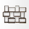 Simul Brown Wood 2 Shelves Modular Shelving Unit, Shelving & Bookcase by Mercana, 24" length x 16" width x 16" height thumbnail 5