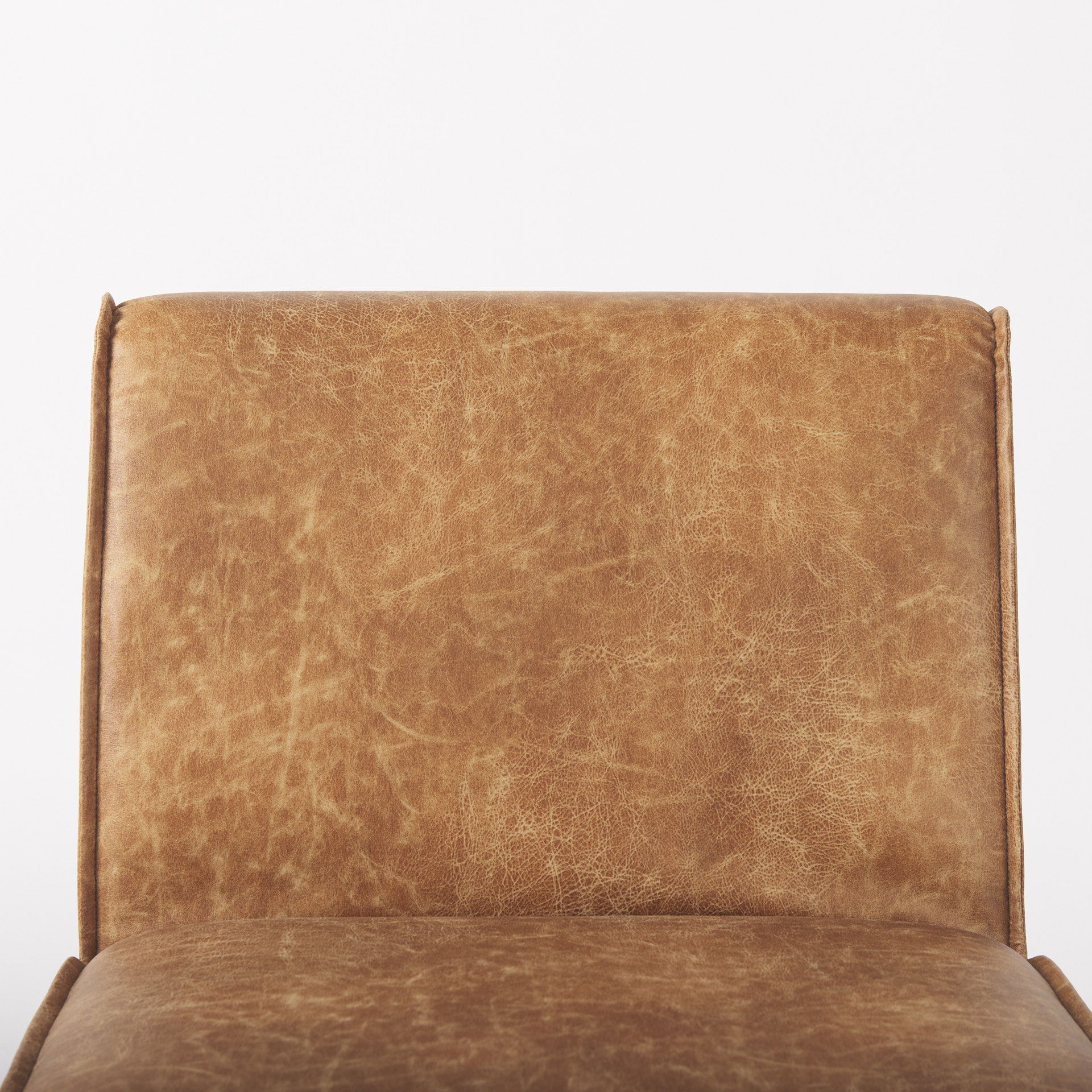 Damon 19.8L x 26.3W x 31.8H Cognac Brown Faux Leather Dining Chair large image 