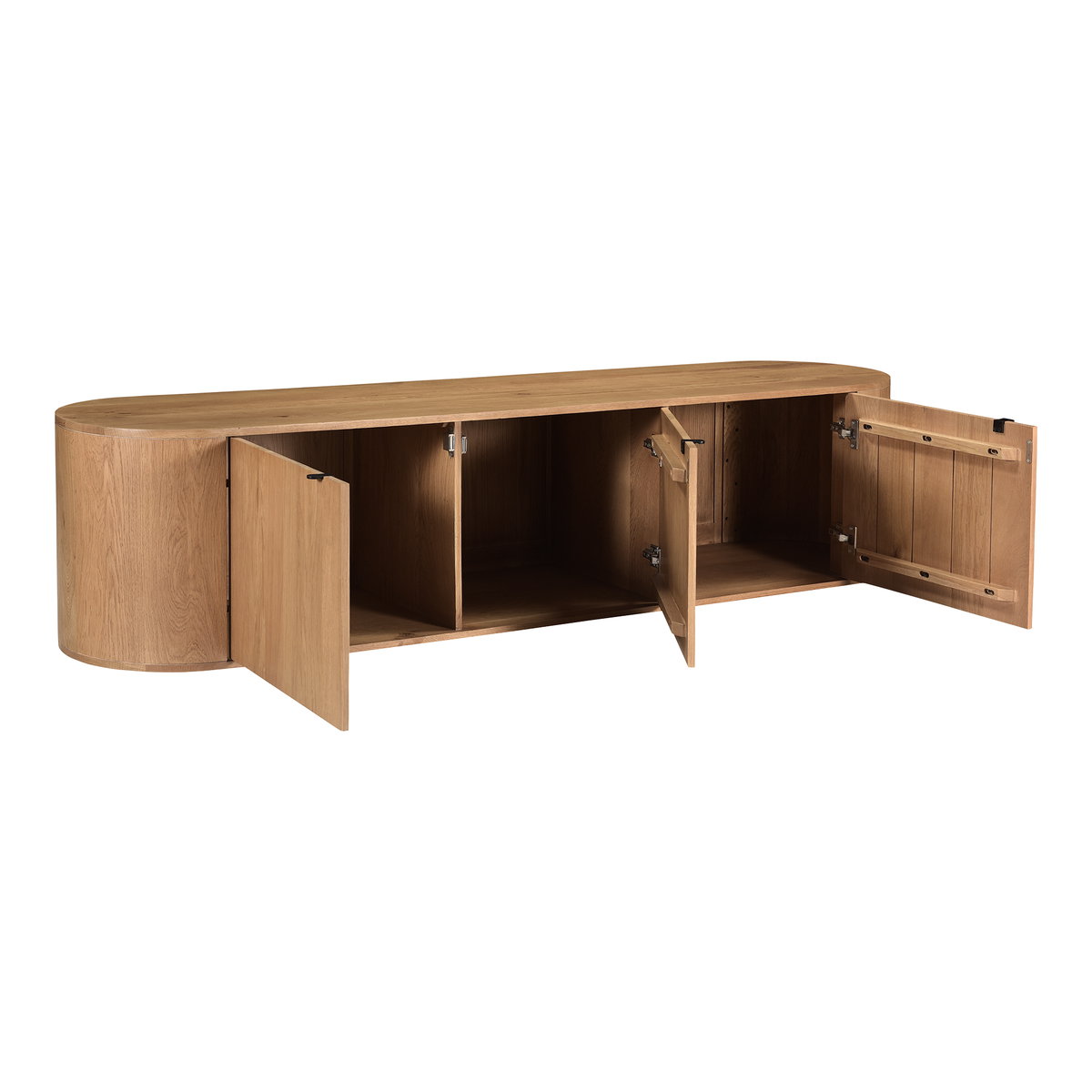 Theo Media Bench Natural, Media Console by Moe's Home, 80" width x 18" height x 18" depth View 4