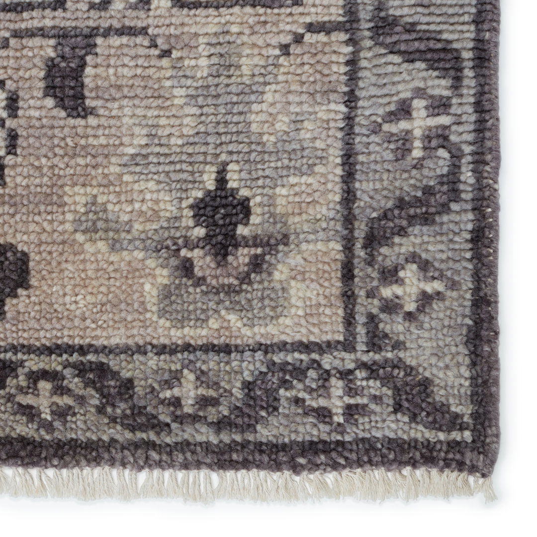 Rivas Hand-Knotted Medallion Gray Area Rug large image 