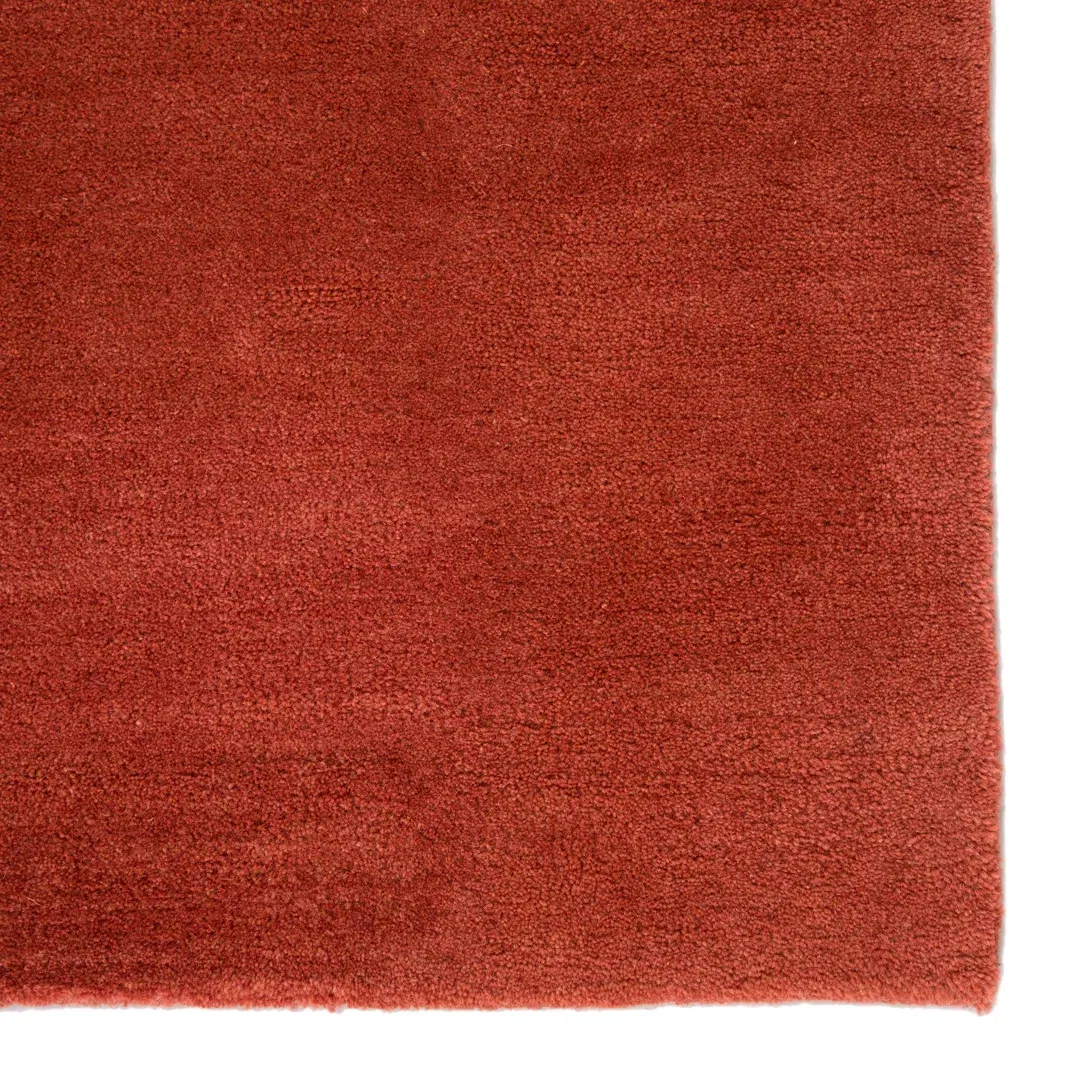 Coastal Seaside Wool Hand Tufted Orange & Ivory Area Rug large image 