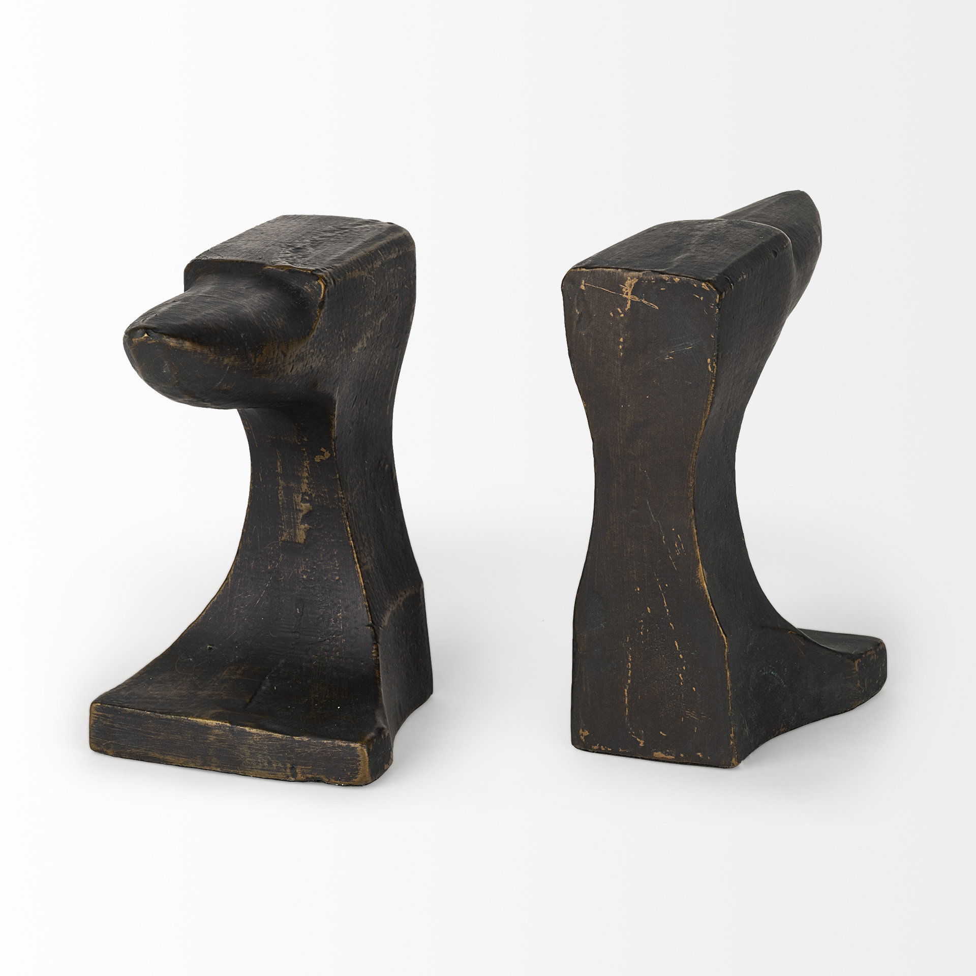 Anvilia (Set of 2) 12L x 4W Black With Gold Accents Anvil Shaped Bookends, by Mercana, 11.81" length x 3.54" width x 6.3" height View 7