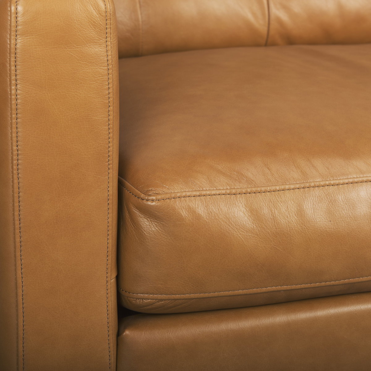 Olaf  Tan Leather Sofa, Sofas & Sectional by Mercana, 88.19" length x 37.8" width x 35.04" height View 14