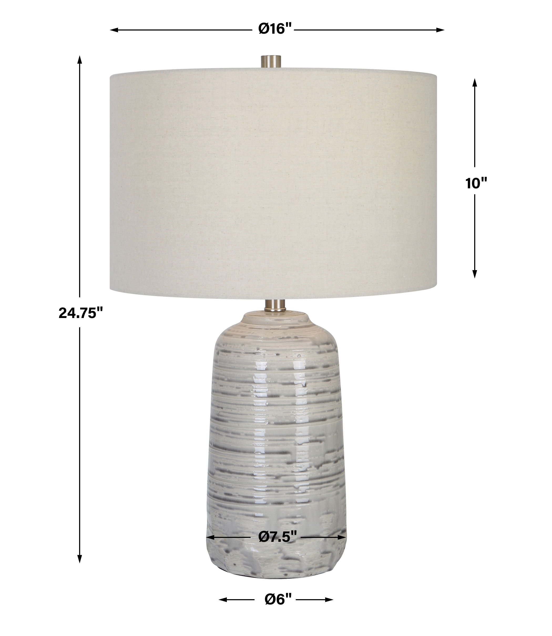 Cyclone Ivory Table Lamp large image 